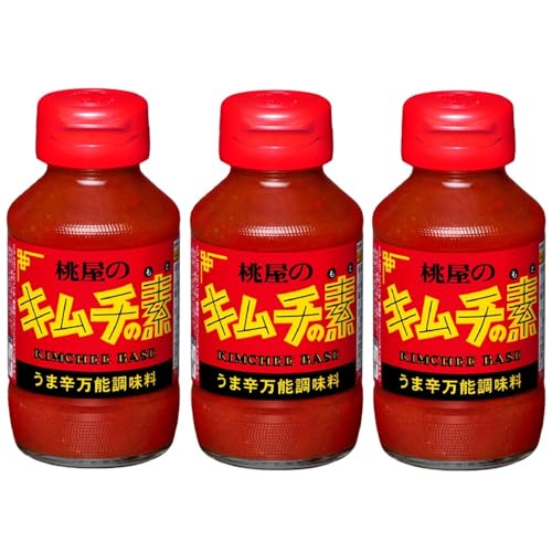 3本キムチの素 190g 桃屋 うま辛万能調味料 お料理いろいろ キムチ 唐辛子 お漬物 白菜 カクテキ 焼き肉 キムチ鍋 鍋つゆ 鍋の素 漬け材 お手軽 本格韓国料理 辛味調味料 チゲ 時短 手作り アレンジ