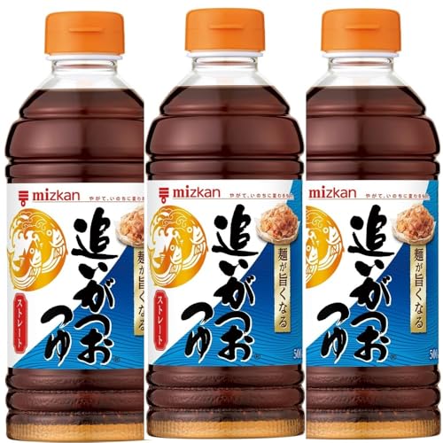 3本セット追いがつおつゆ ストレート 500ml ミツカン 追いがつお つゆ しょうゆ だし汁 煮物 麺 素麺 うどん そば スープ 味付け 旨みだし 香りだし 日本料理 簡単調理 おまけ付(シール)
