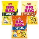 ポテトチップス★BIG BAG ★うすしお・のりしお・コンソメパンチ★ 3種類セット 各160g ポテトスナック 大容量 おつまみ おいしい