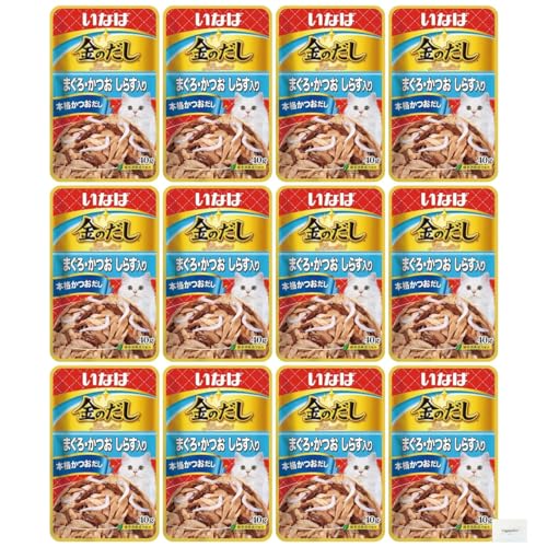 CIAO 金のだし パウチ まぐろ・かつお しらす入り40g×12袋 オリジナルポケットティッシュ付き