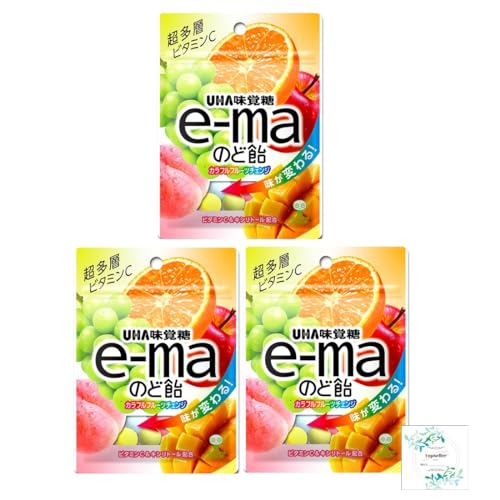 e-maのど飴カラフルフルーツチェンジ(3袋)+ オリジナル開封日シールセット おまけ付き e-maのど飴カラフルフルーツチェンジ(3袋)+ オリジナル開封日シールセット おまけ付き