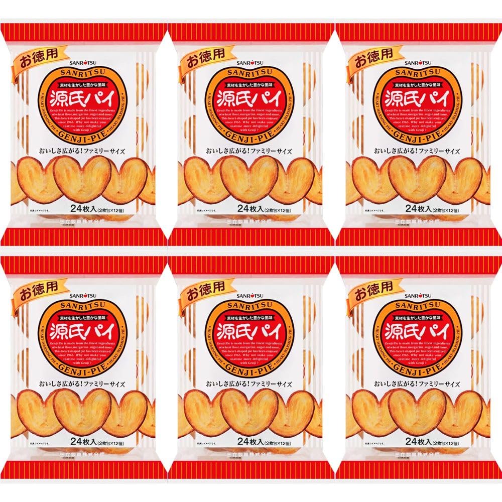 【6袋】お徳用 源氏パイ (24枚入) まとめ買い ファミリーパック 定番 おいしさ広がる 素材を生かした豊かな風味 パイ お菓子 おやつ コーヒー 紅茶 休憩...