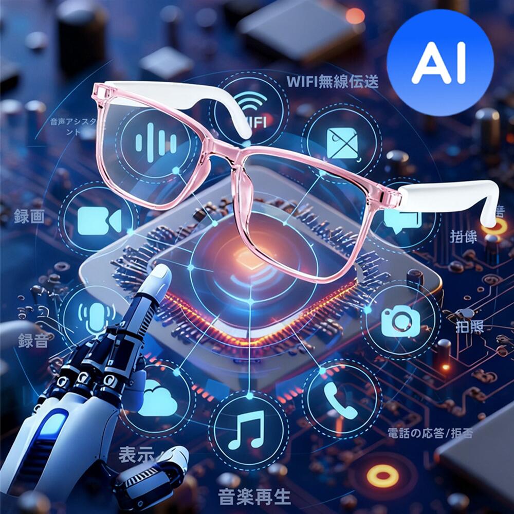 ＼ スマート AI 翻訳 眼鏡 メガネ 自動文字起こし ／ 翻訳機能付き サングラス 中国語 英語 日本語 台..