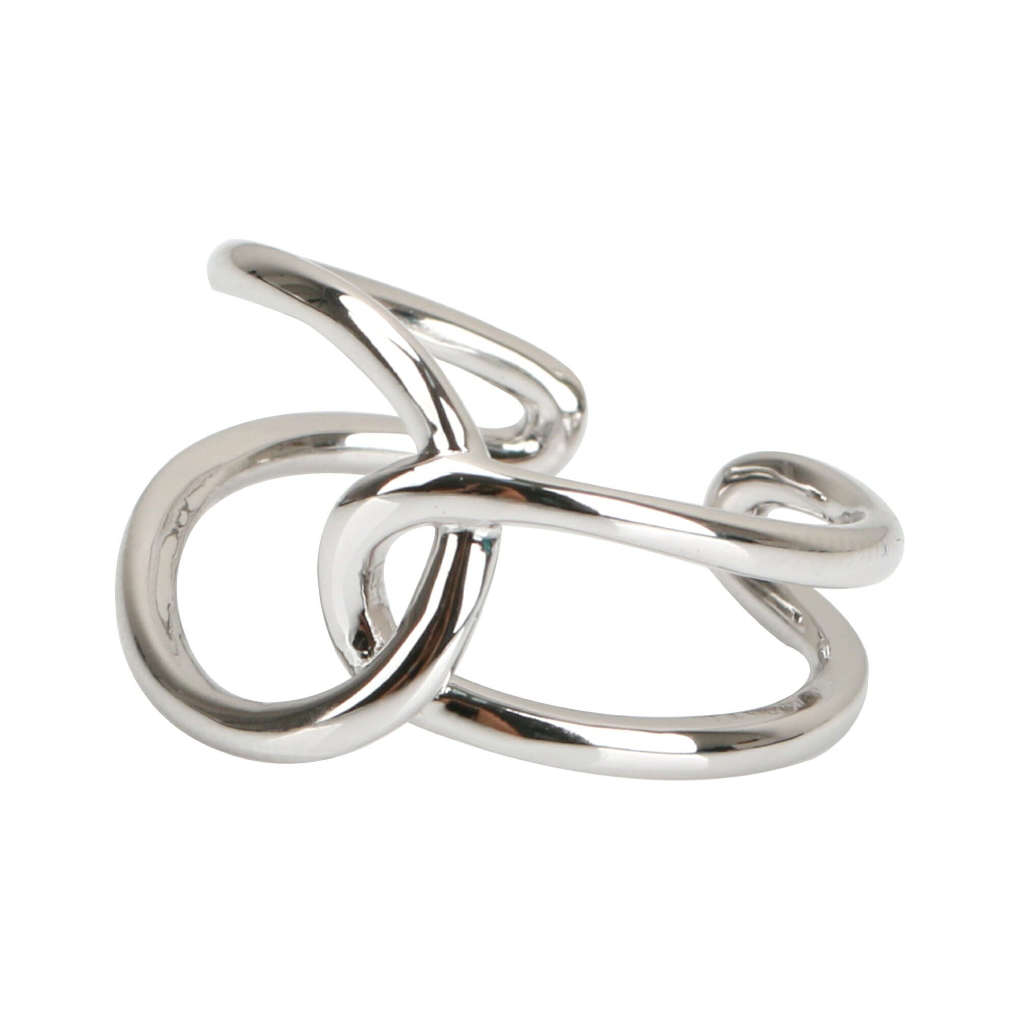 シルバー925 ノットリング 結び ロープ チェーン 指輪 プレーンリング 銀 silver 金属アレルギー対応 オープンリング フリーサイズのサムネイル