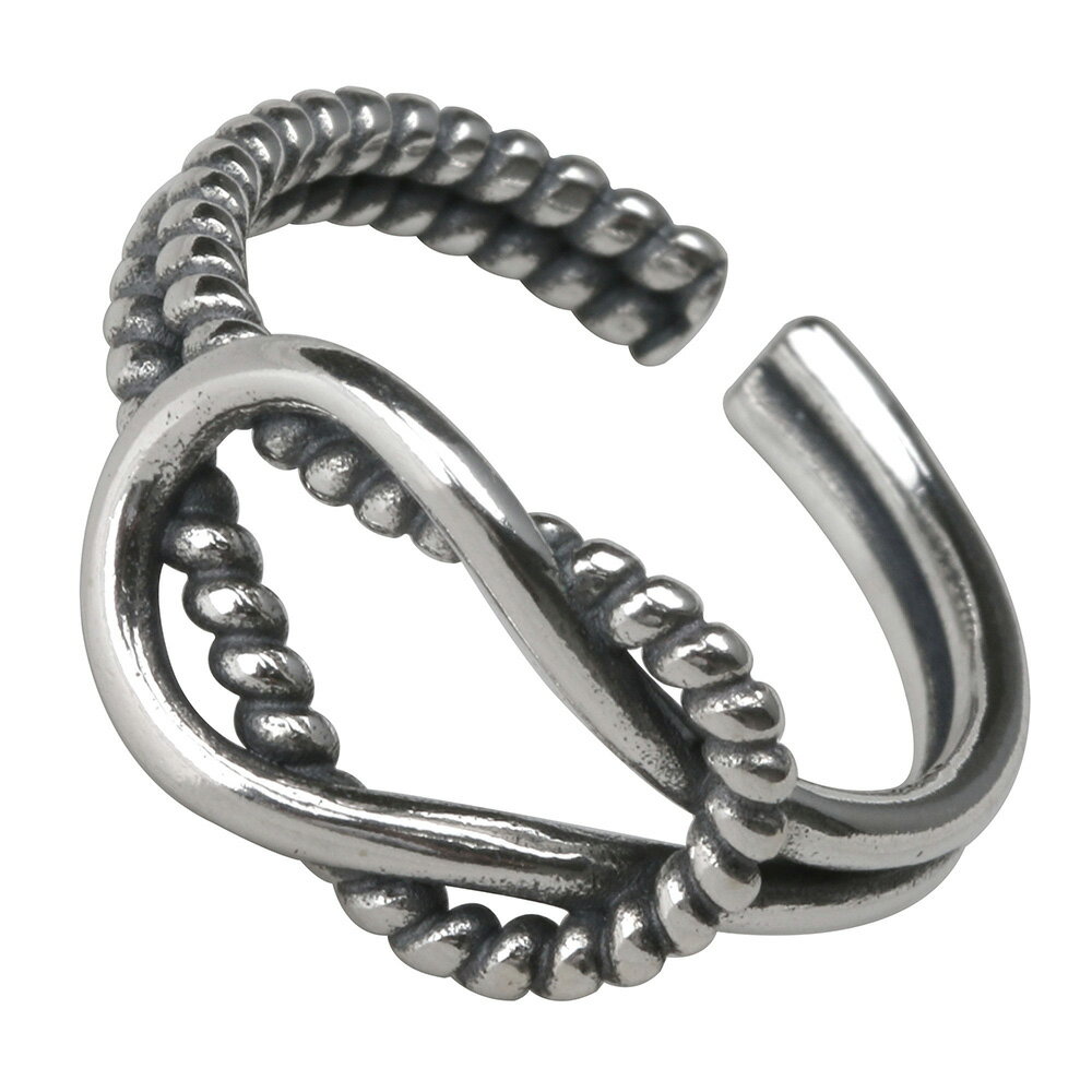 Rakuten - シルバー 925 リング シンプル アクセサリー ノットリング 金属アレルギー対応 大人 シルバーリング silver レディース 女性 華奢 ロープリング 指輪 ギフト プレゼント 個性 結び サイズフリー オープンリング