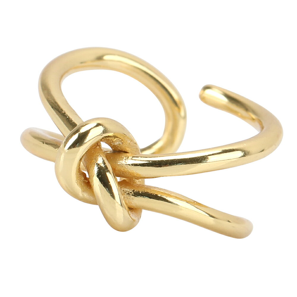 Rakuten - シルバー925 リング シルバーリング 指輪 レディース ノット ノットリング 結び 18K gold ゴールド リボン シンプル 金属アレルギー対応 オープンリング フリーサイズ