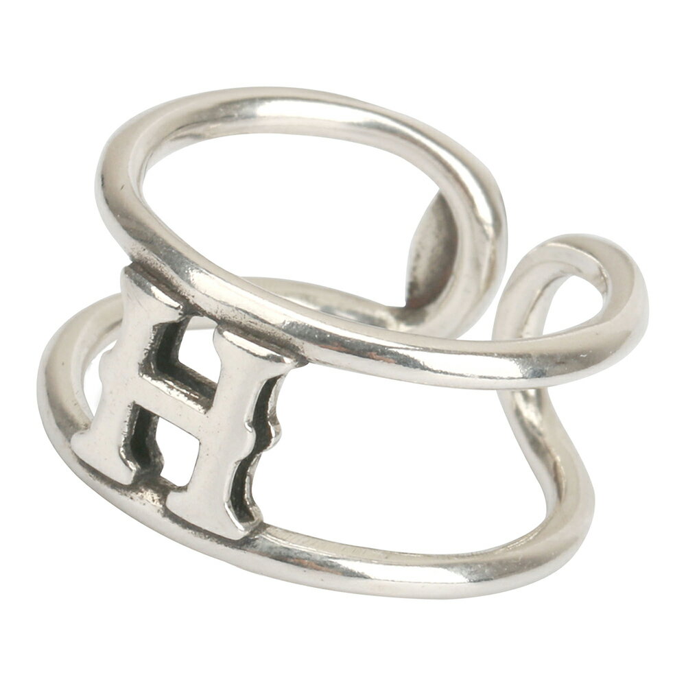 Rakuten - シルバー925 イニシャルリング シンプルリング 指輪 H K W 文字 アルファベット 銀 silver 金属アレルギー対応 オープンリング フリーサイズ
