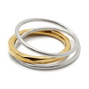 【スーパーSALE 10%OFF 4,400円→3,960円 】シルバー925 リング 指輪 レディース シルバー S925 レディースリング 三連風 ダブルカラー ゴールド&シルバー 槌目 18KGP ゴールド gold silver 金色 銀色 金属アレルギー対応(4)