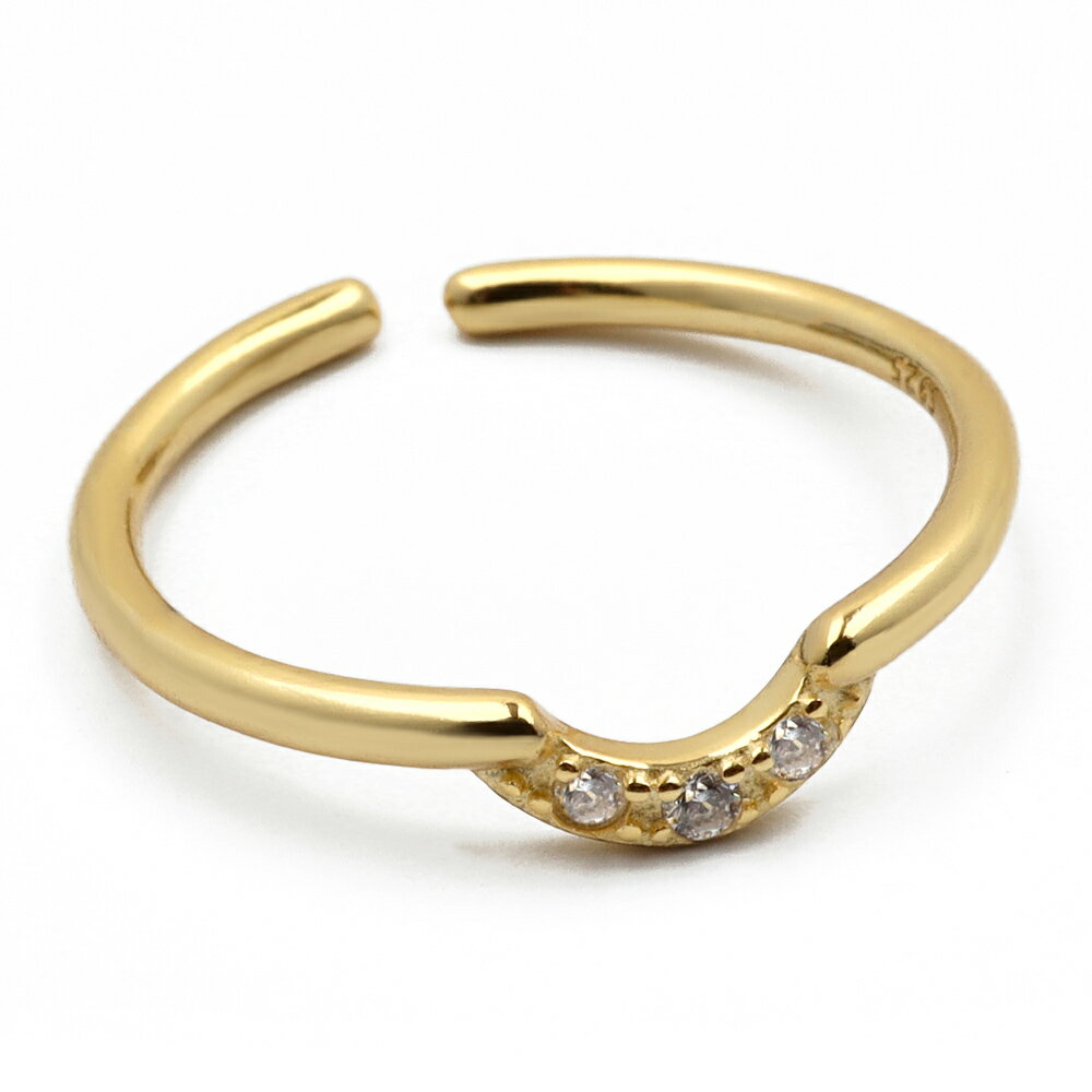 リング レディース シルバー925 フリーサイズ オープンリング 18k ゴールド gold 金色 キュービックジルコニア CZ ストーン シンプル 細身 細め silver S925 シルバー 銀色 指輪 レディースリング 金属アレルギー対応