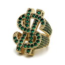 ダラーリング ドル メンズ bring bring パヴェ 指輪 ゴールド 18K GP K18 金 ごつめ ブリンブリン 男性 HIP HOP B系ファッション CZ