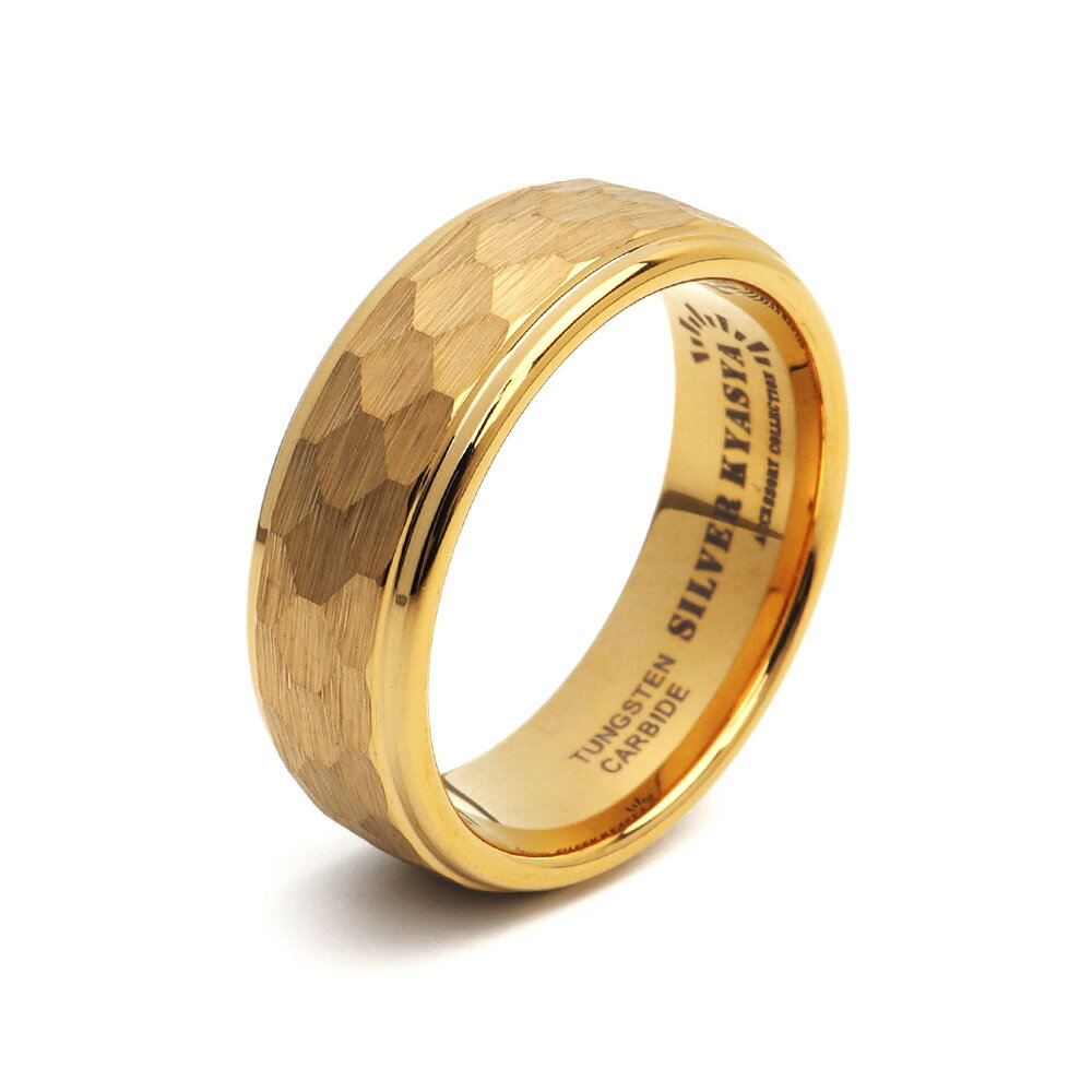 Rakuten - タングステン カット リング メンズ 指輪 ゴールド 金 つや消し マット 金属アレルギー対応 専用BOX オリジナル