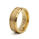 タングステン リング メンズ 指輪 ゴールド 18K IP つや消し ライン つけっぱなしOK 専用BOX オリジナル