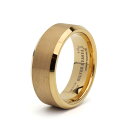 タングステン リング メンズ 指輪 ゴールド 18K IP つや消し エッジカット つけっぱなしOK 専用BOX オリジナル