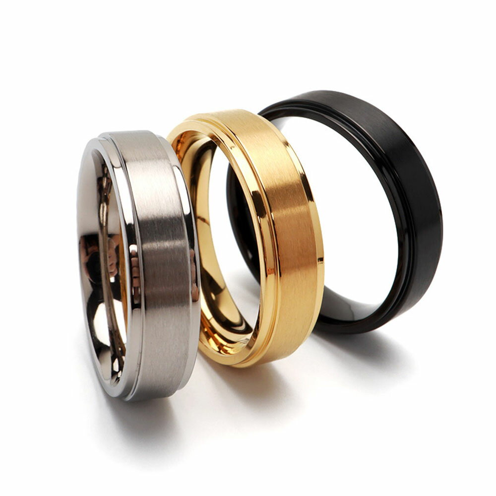 純チタン製 シンプルリング 6mm 3色 チタンリング IPコーティング 超軽量 軽い 水場でも 付けっぱなし ..
