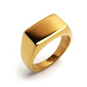 印台リング スタンプリング シンプル シグネットリング 鏡面仕上げ ステンレス ゴールド 指輪 金属アレルギー対応 父の日