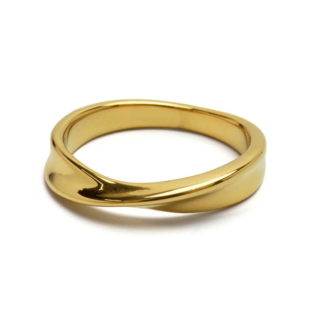 楽天zru 指輪専門店ステンレス メビウスリング ひねりリング ねじりリング ツイストリング ゴールド 18KGP gold 色が長持ち はがれにくい 指輪 レディース 女性 つけっぱなし 金属アレルギー対応
