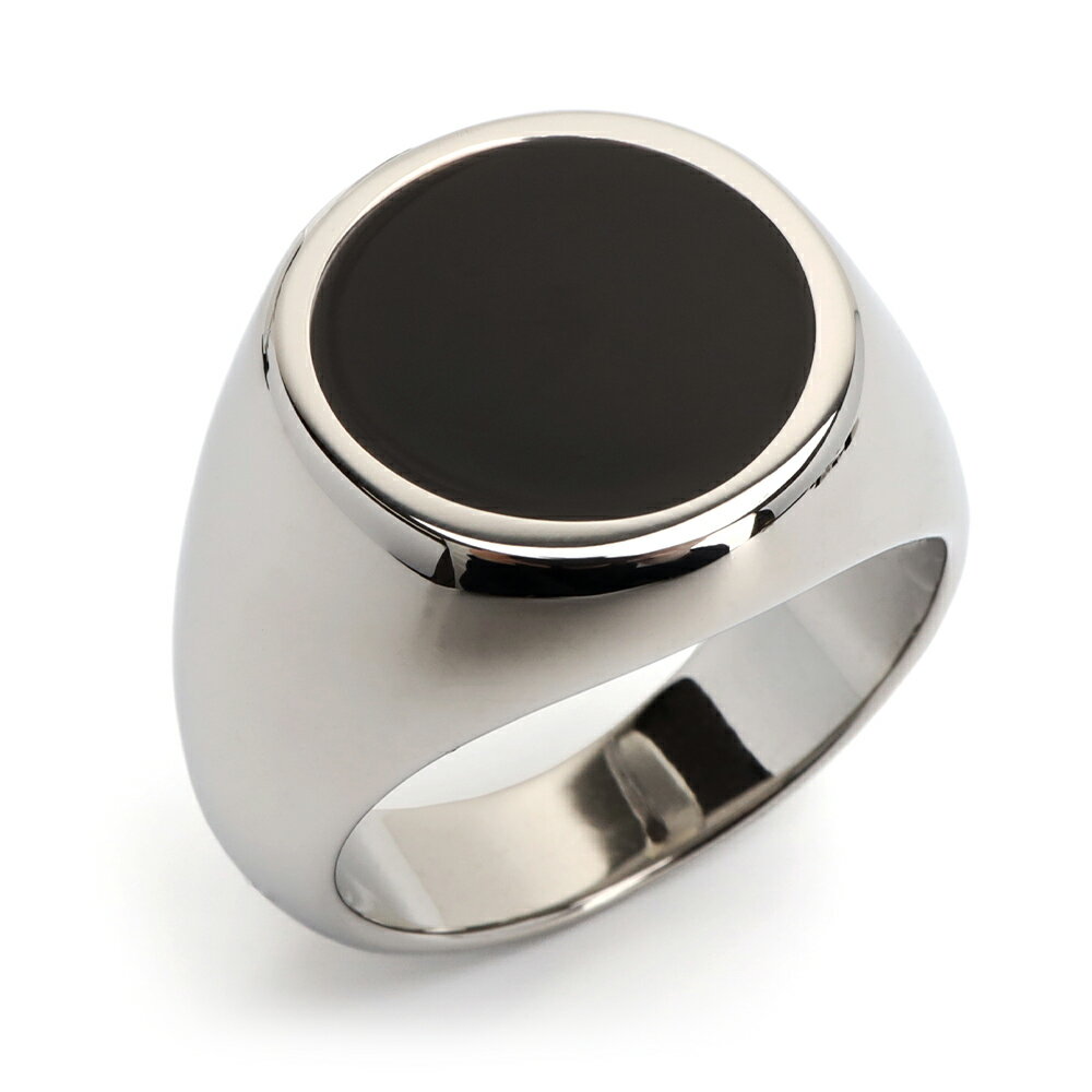 【スーパーSALE 10%OFF 2,530円→2,277円 /ステンレス 印台リング ブラック シグネットリング シルバー シンプル スタンプリング 小指 ラ...