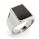 ステンレス 印台リング ブラック シグネットリング シルバー シンプル スタンプリング 小指 スクエア 重厚感 太め ごつめリング メンズ 指輪 男性 金属アレ...