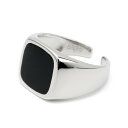 【スーパーSALE 10%OFF 4,950円→4,455円 】シルバー925 印台リング シルバーリング ブラック silver スタンプリング シグネットリング フリーサイズ オープンリング 金属アレルギー対応 父の日(4)