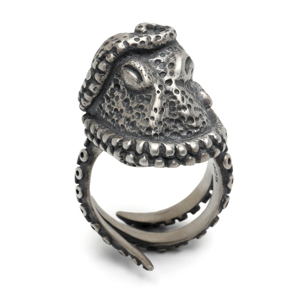 シルバー925 タコリング 蛸 アニマルリング ユニークリング シルバーリング オクトパス 個性的 リアル ..