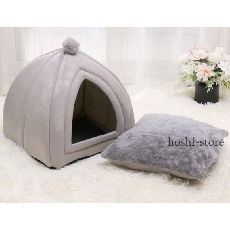 Rakuten - ペットベッド ドーム型 猫 犬 洗える S M L XL ドームハウス クッション ペットハウス 犬用ベッド ネコベッド キャットハウス ペット用寝袋 ペット用品 保温防寒