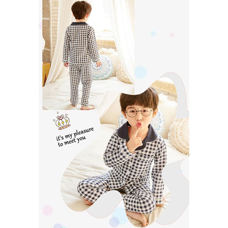 親子服 綿100 パジャマ キッズ F-J 長袖 女の子 男の子 ベビー 春秋 前開きキッズ パジャマ 上下セット 2点セット 子供パジャマ ルームウェア 部屋着 純綿