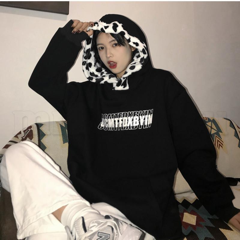 送料無料 パーカー レディース プリント フード付き トップス カジュアル 厚手 裏起毛 暖かい ゆったり 秋冬物 きれいめ おしゃれ