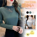 トップス Tシャツ カットソー インナー 秋新作 レディース 女性 モックネック プレゼント ストレッチ 裏起