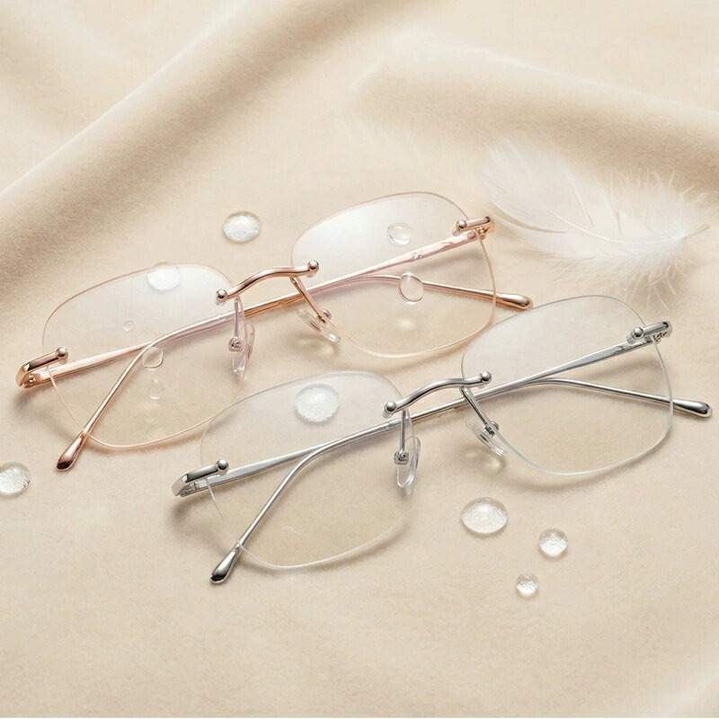 老眼鏡 メンズ レディース おしゃれ 縁なし ブルーライトカット 度数100-400 PCメガネ 40代 50代 60代 70代 敬老の日…