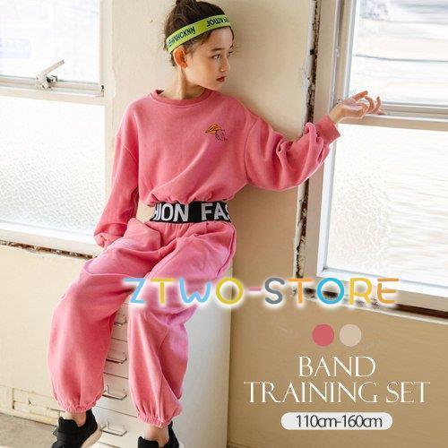 ジャージ 上下セット セットアップ クロップド スウェット トレーナー スポーティー ショート丈 へそ出し ダンス衣装 女の子 ジュニア キッズ 親子コーデ