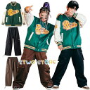 ダンス衣装 韓国風 子供服 キッズ セットアップ チームお揃い ヒップホップ ストリート 男の子 女の子 野球服 上下セット 練習着 トレーニング ブラウン ブラッ