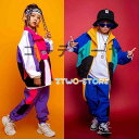 韓国子供服 プルオーバー キッズ 子供服 パンツ トップス キッズ ダンス 衣装 ヒップホップ お揃い ダンスウェア カラフル キッズダンス衣装