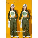 ダンス衣装 キッズ ヘソ出し長袖トップス カーゴパンツ 韓国 ヒップホップ ステージ衣装 女の子 jazz 練習着 かっこいい セットアップ ダンス パンツ ト...