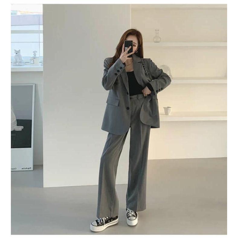 セットアップ パンツスーツ レディース パンツドレス スーツジャケット ワイドパンツ 春 秋 ビジネス テーラードジャケット 着痩せ カジュアル きれいめ ztwo-store-10004909 Ztwo楽天市場店 サンプル画像2