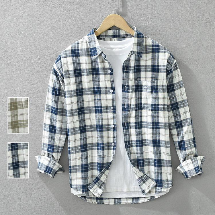 Rakuten - チェックシャツ 綿シャツ カジュアルシャツ 100％コットン トップス メンズ 長袖 おしゃれ 秋服 秋物