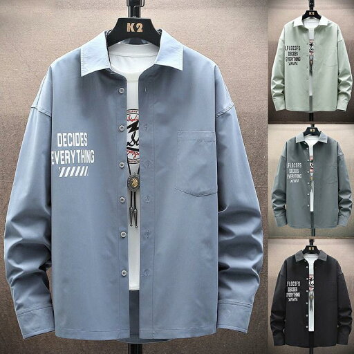 カジュアルシャツ メンズ アメカジ シャツ トップス 長袖シャツ 英字プリント 秋服 秋物 カジュアルシャツ メンズ アメカジ シャツ トップス 長袖シャツ 英字プリント 秋服 秋物