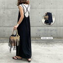 サロペット ワンピース キャミワンピース ロング丈 レディース 春 夏 ジャンパースカート キャミワンピ ロングワンピース 体型カバー おしゃれ ゆったり