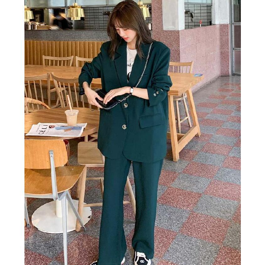 パンツスーツ セットアップ レディース カジュアル スーツ 2点セット 結婚式 フォーマル フォーマル スーツ ワイドパンツ テーラードジャケット [3]