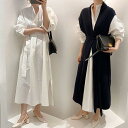 セットアップ 二点セット ワンピース レディース 40代 秋冬 長袖 シャツワンピース 黒ロング丈ニットベスト オシャレワンピース 着痩せ 上品 通勤 カジュア...