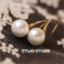 フックピアス レディース パール 超大粒 10mm 18KGP 入園式 卒業式 パーティー ギフト 結婚式 アクセサリー