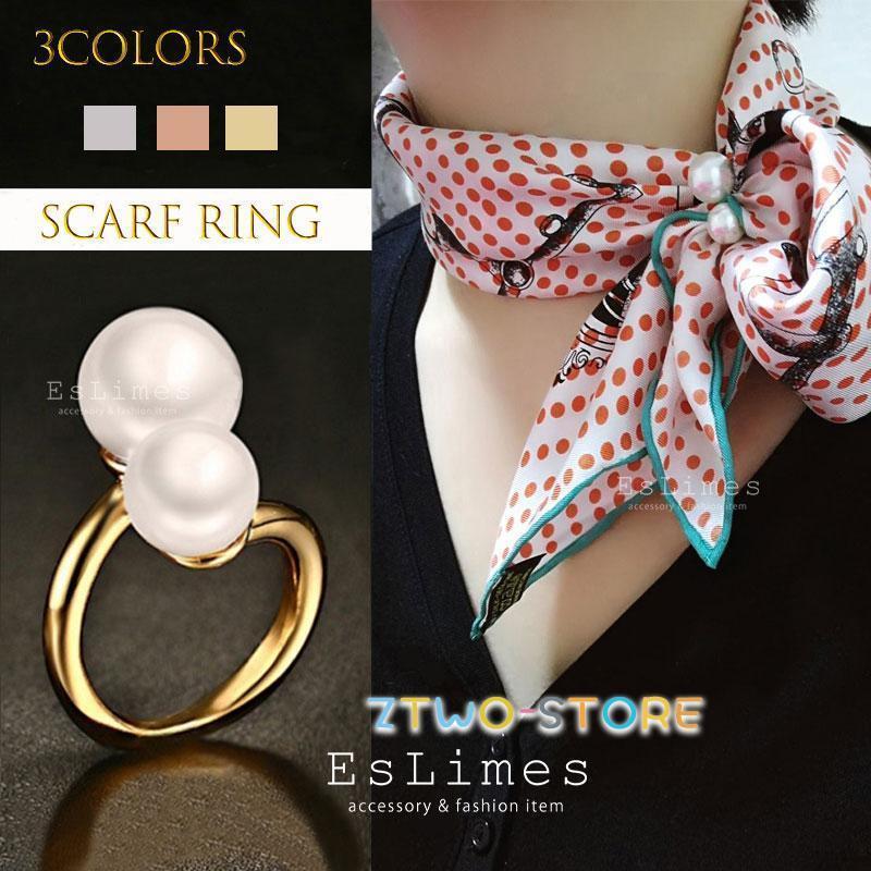 スカーフリング レディース パール スカーフ留め 留め具 カジュアル フォーマル 女性 嫁 彼女 誕生日プレゼント 母の日ギフト