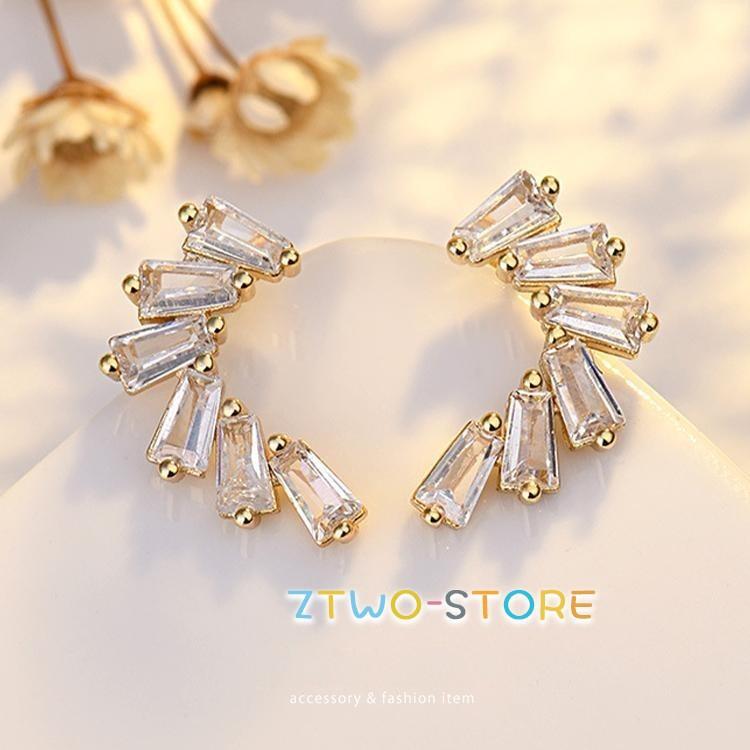 ピアス レディース 枝 葉っぱ CZダイヤ 2色 キラキラ シルバー ゴールド 18kgp カジュアル おしゃれ 女性 お祝いギフト プレゼント