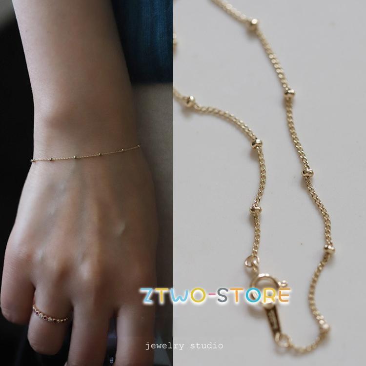 ブレスレット レディース 極細 ボール チェーンブレスレット 上品 ゴールド 重ね付け 大人可愛い 女性 誕生日プレゼント 母の日ギフト