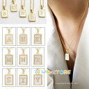 ネックレス レディース イニシャル ステンレス製 アルファベット スクエア 四角 チェーン 誕生日プレゼント ギフト お祝い