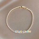 テニスブレスレット K18GP 華奢 レディース 高級感 18金 フルエタニティ 高見え 豪華 上品 シンプル 誕生日お祝い 母の日ギフト