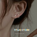 ピアス レディース 一粒 3mm フック かわいい 両耳セット アクセサリー