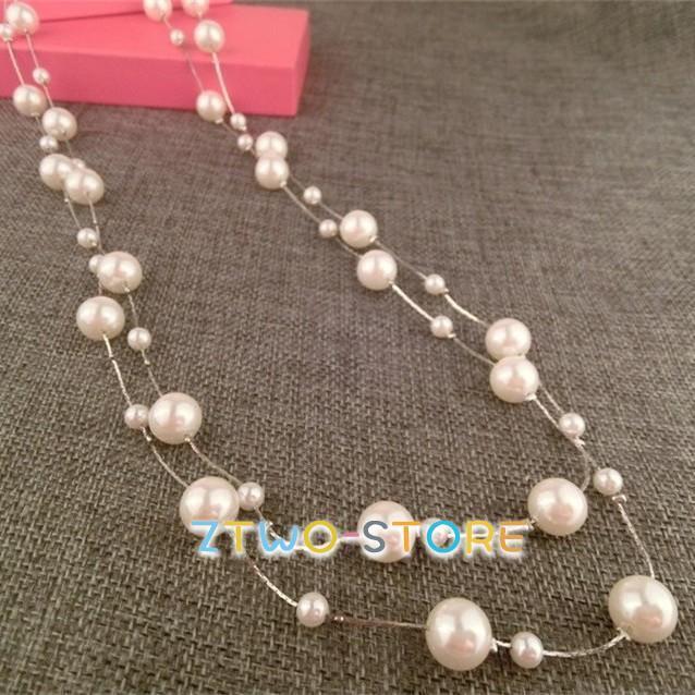 ネックレス レディース パール ロング 2連 アクセサリー 入学式 入園式 女性 誕生日プレゼント 母の日ギフト