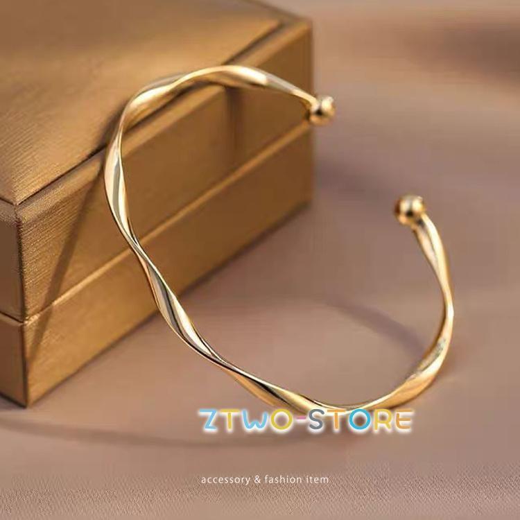 バングル レディース ウェーブ 変形 ねじり メタル ブレスレット 重ね付け シルバー ゴールド シンプル 上品 おしゃれ 母の日ギフト