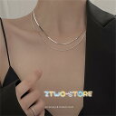 ダブルチェーンネックレス レディース 2連 シンプル 重ね付け おしゃれ カジュアル 女性