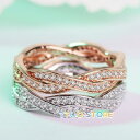 指輪 レディース 贅沢 CZダイヤモンド オシャレ 二連風 華奢 18KGP CZダイヤアクセサリー
